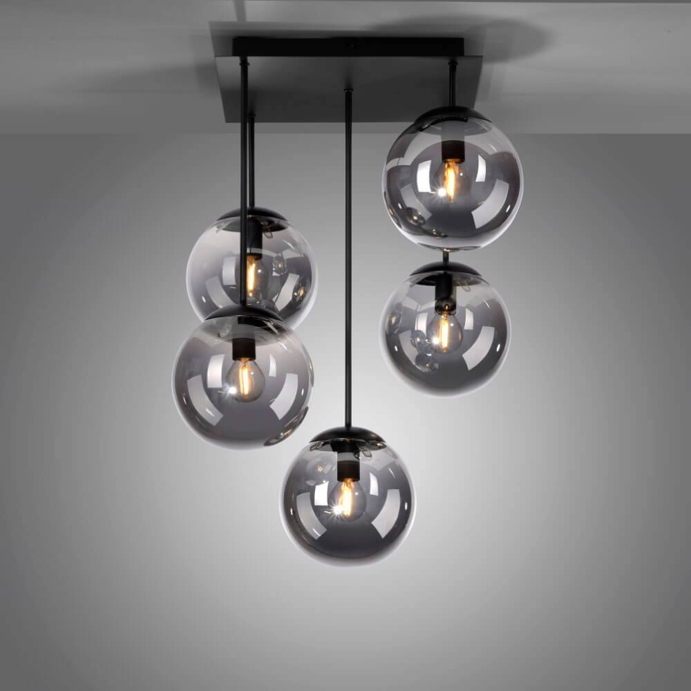 Plafonnier 5 lumières Big Widow noir Just Light 4043689988371