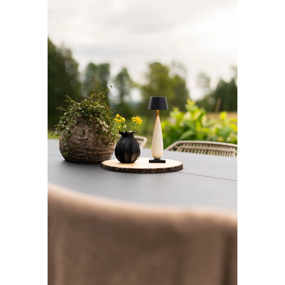 Lampe de table rechargeable Frejus noir avec céramique KonstSmide 7318300030348