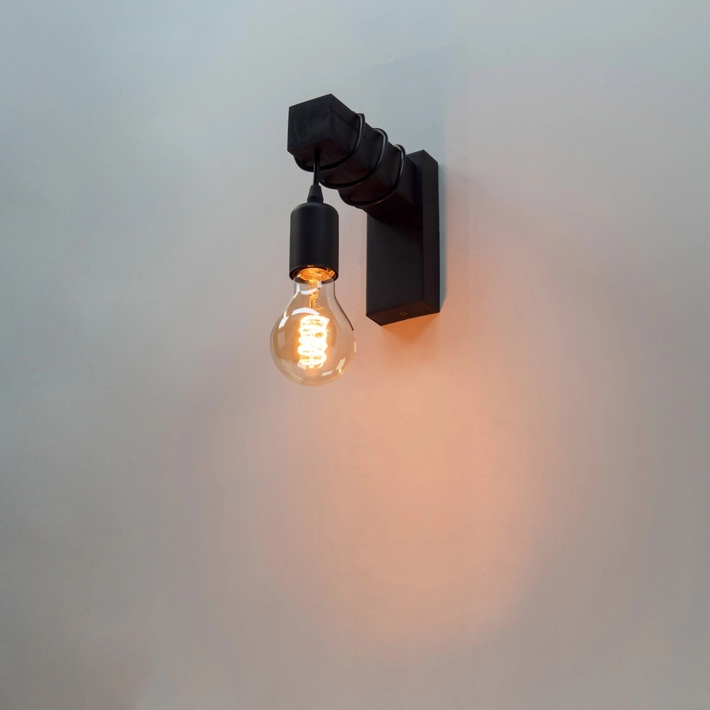 Lampe murale de campagne Townshend Bois noir Eglo 9002759307387