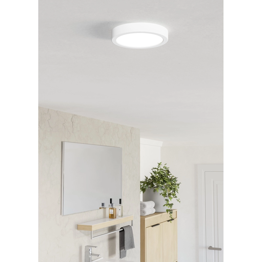 Lumière de plafond IP44 Fueva 6 rond - blanc - Ø 16,6 cm Eglo 9008606330362