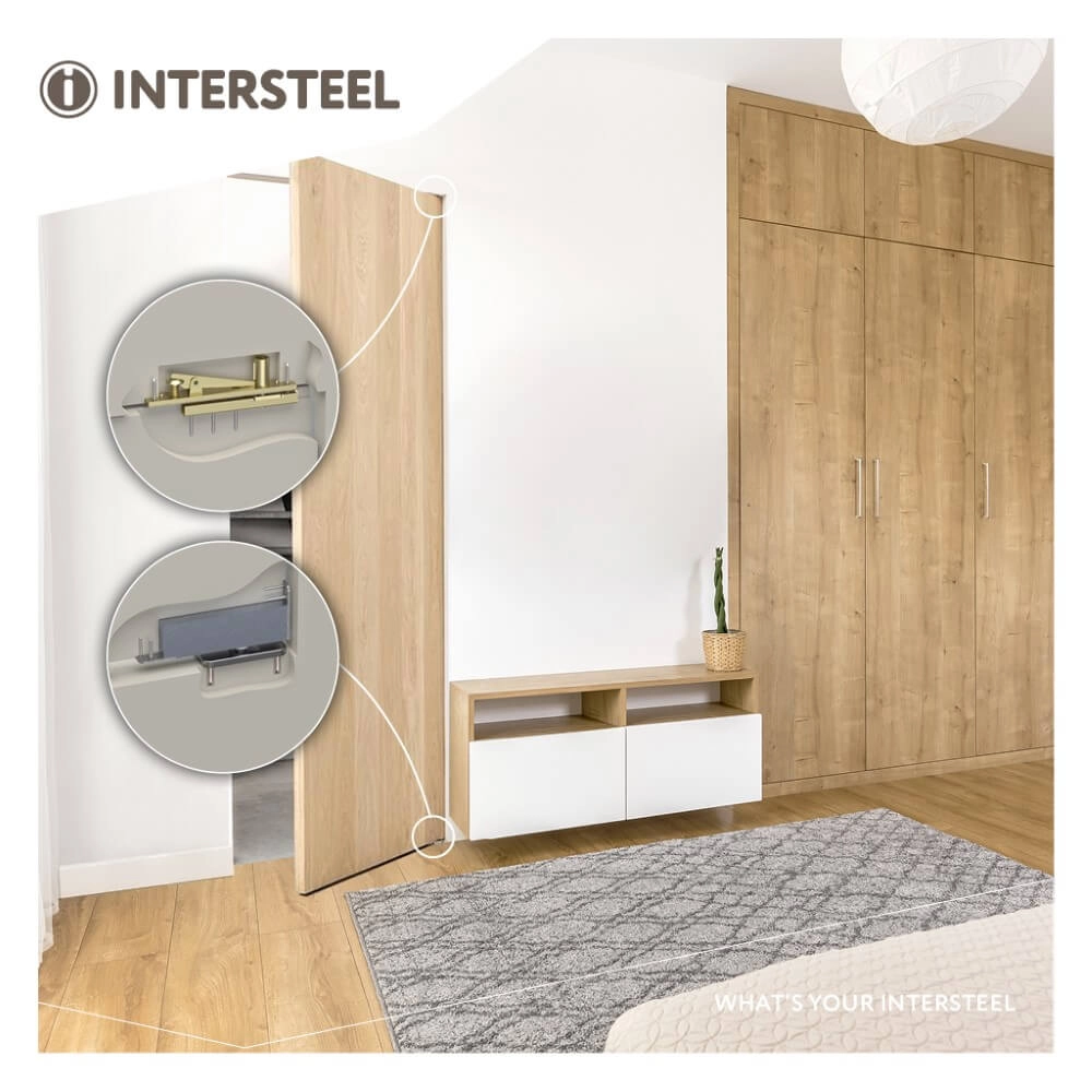 Charnière de porte pivotante Rotura jusqu’à 75 kg d’acier inoxydable Intersteel 8714186508121