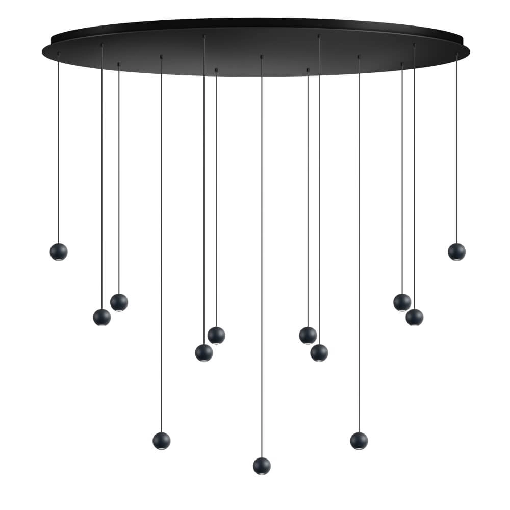 Suspension design Grace 13 lumières noir