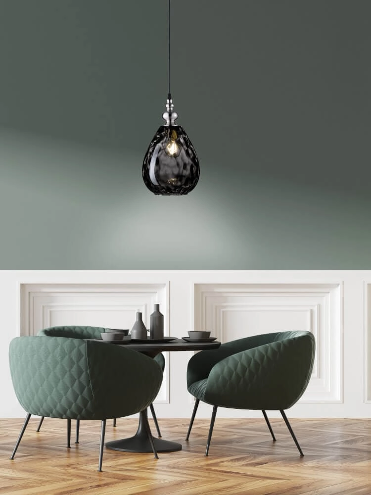 Lampe à suspension orientale Uller avec verre fumé Fischer & Honsel 4001133695640