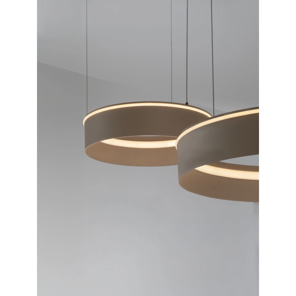 Lampe pendante moderne Olivia Double brun sable Lyora 5212017494269