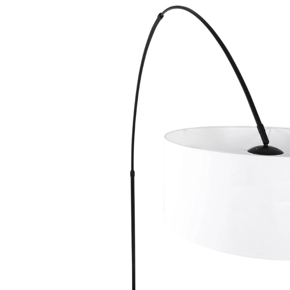 Lampe à arc Stresa noir avec abat-jour blanc Steinhauer 8712746106657