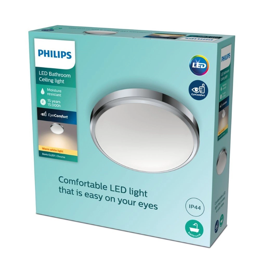 Plafonnier chromé Doris Ø 31 cm Philips 8718699777234
