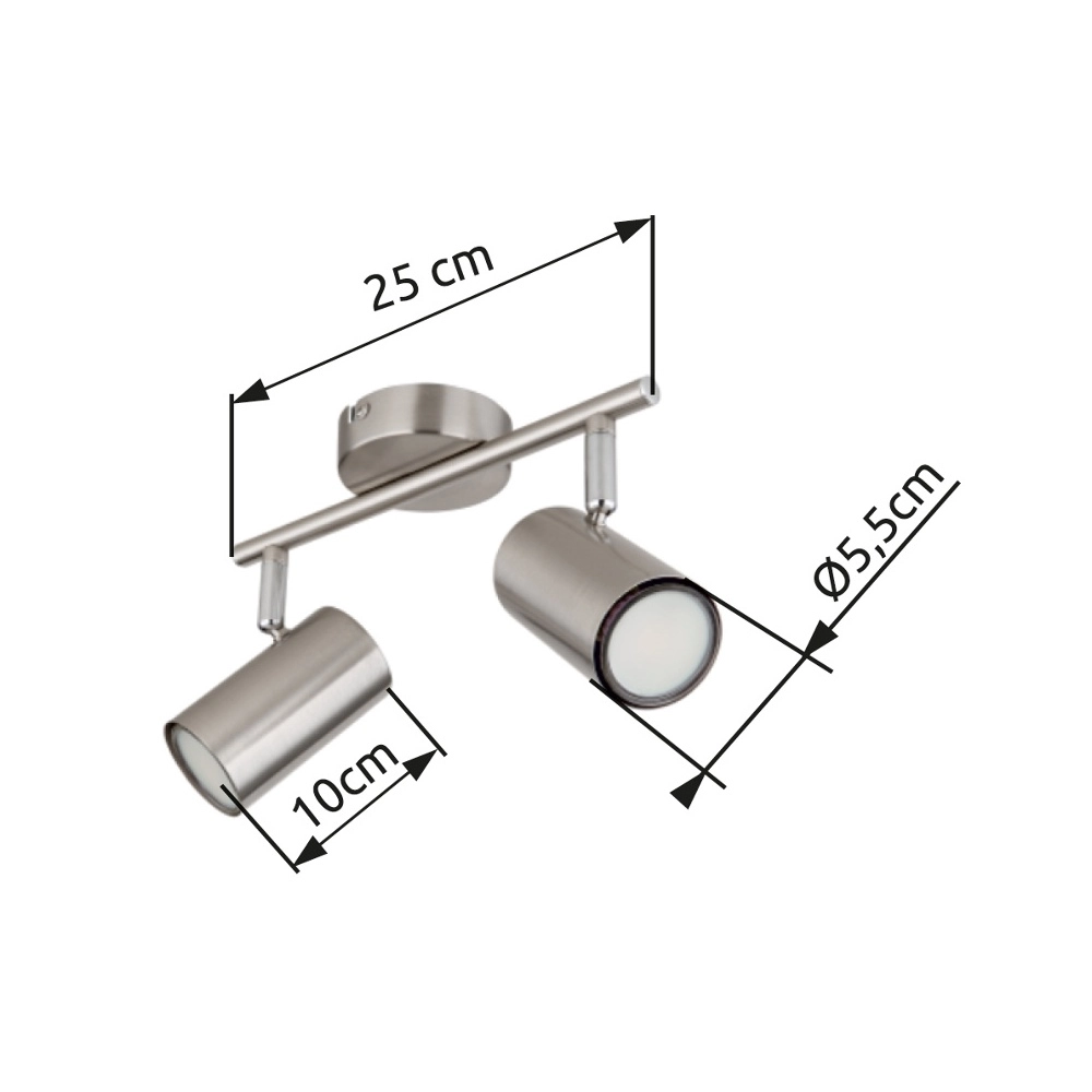 Lampe de plafond à deux lumières Allvi nickel Globo 9007371457762
