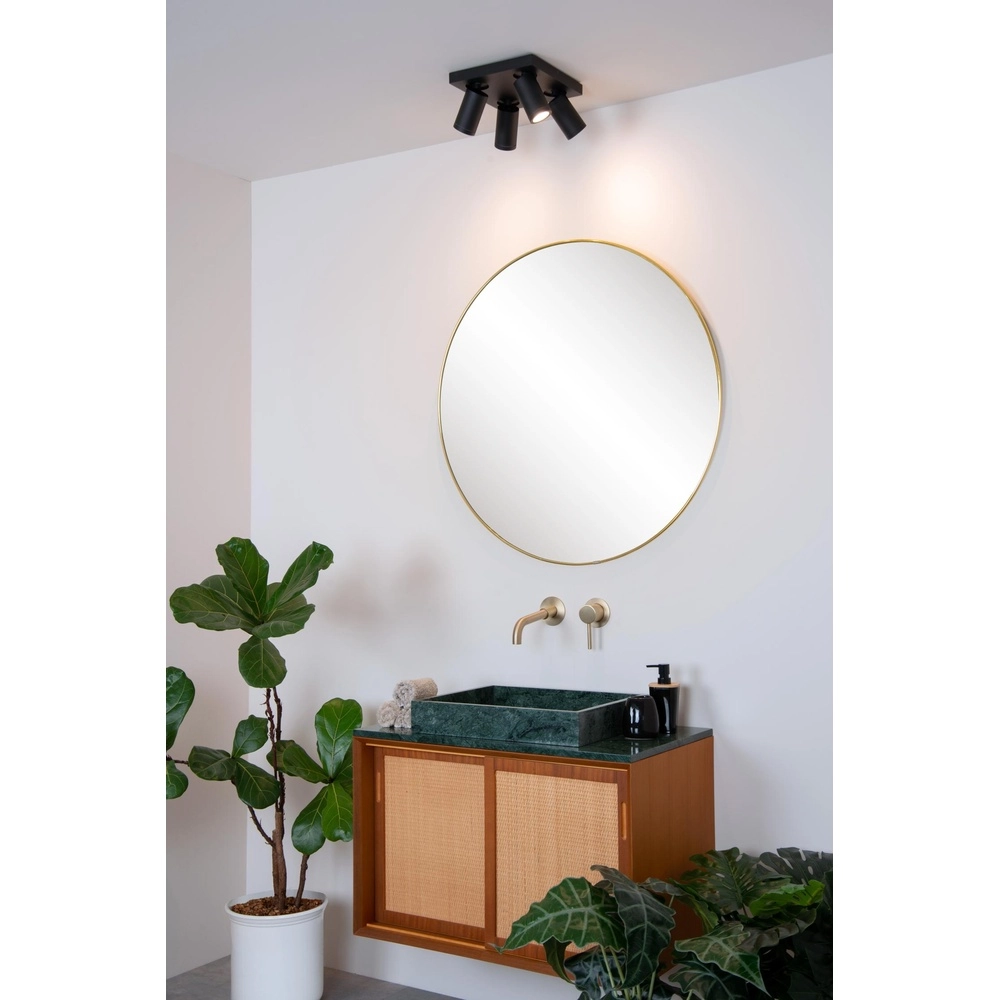 Projecteur de plafond Taylor IP44 noir à 4 lumières Lucide 5411212092670