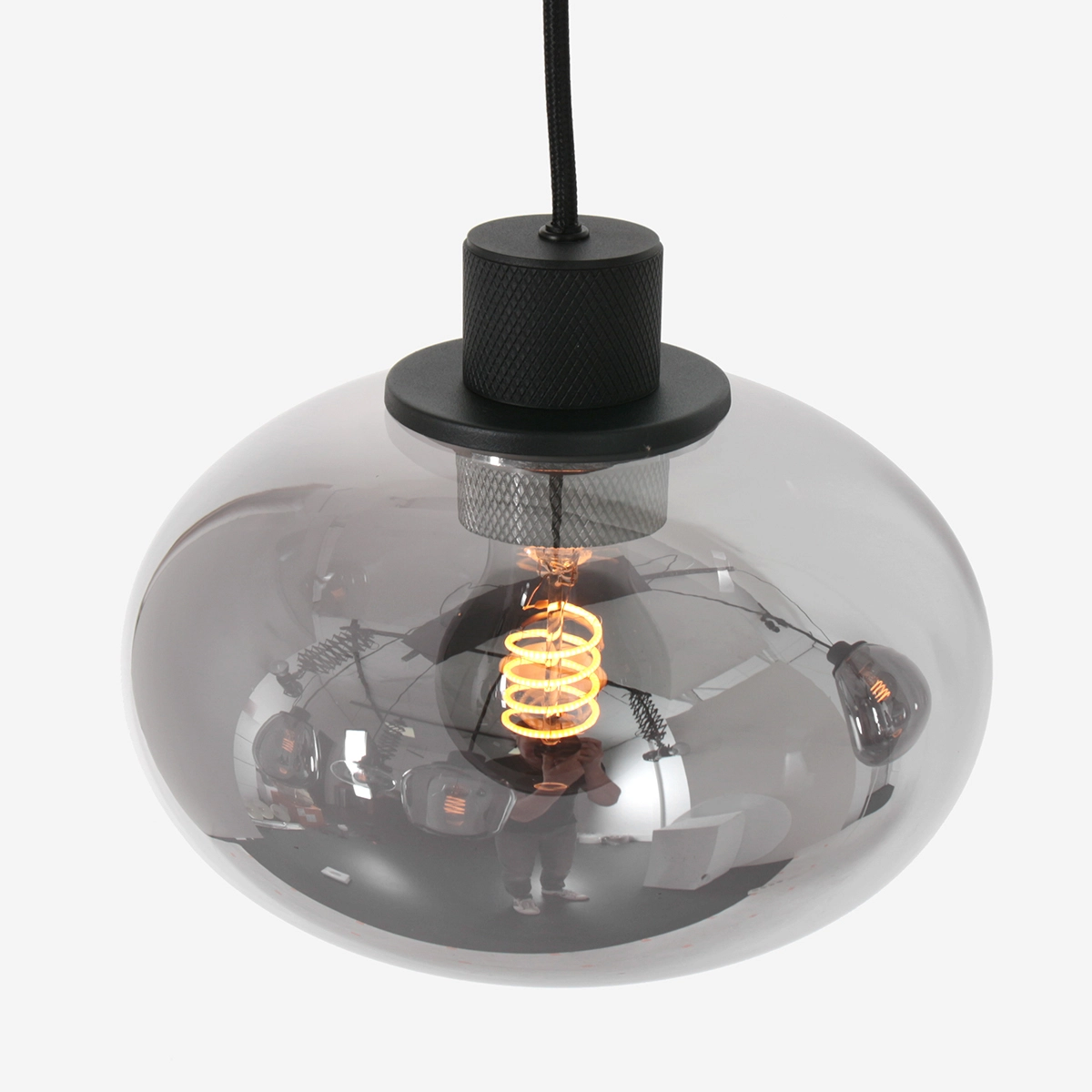 Lampe à suspension en verre fumé Reflexion Steinhauer 8712746135589
