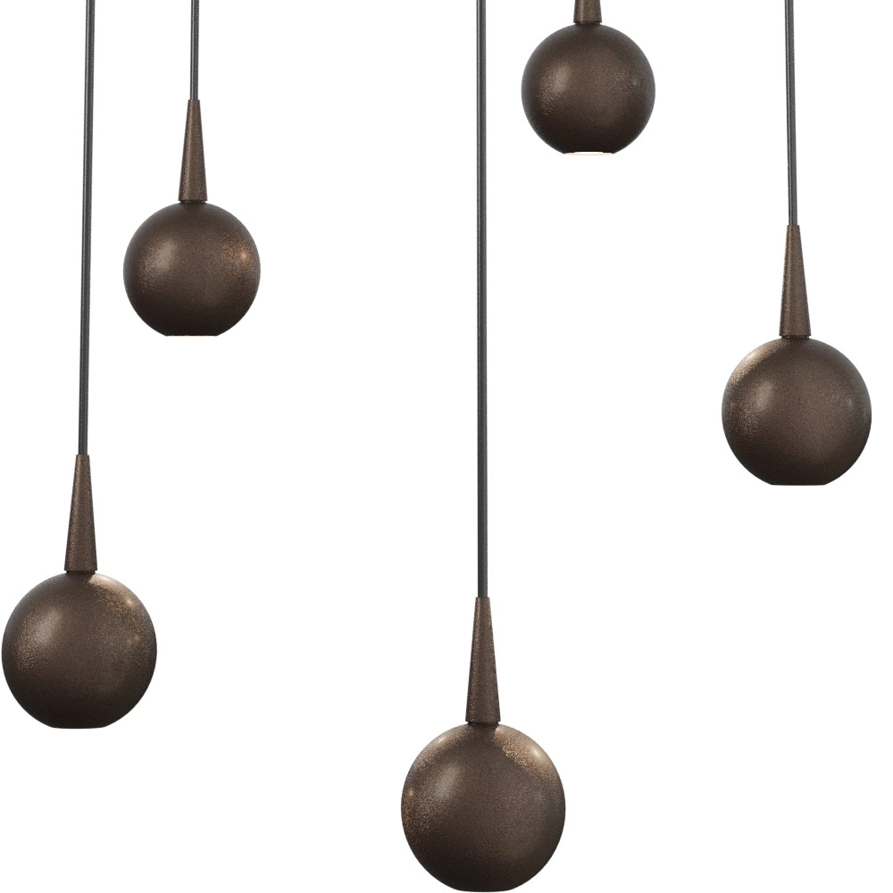 Lampe suspendue à 5 lumières Talana brun cacao Ø 35cm DTW Masterlight 8718121350103