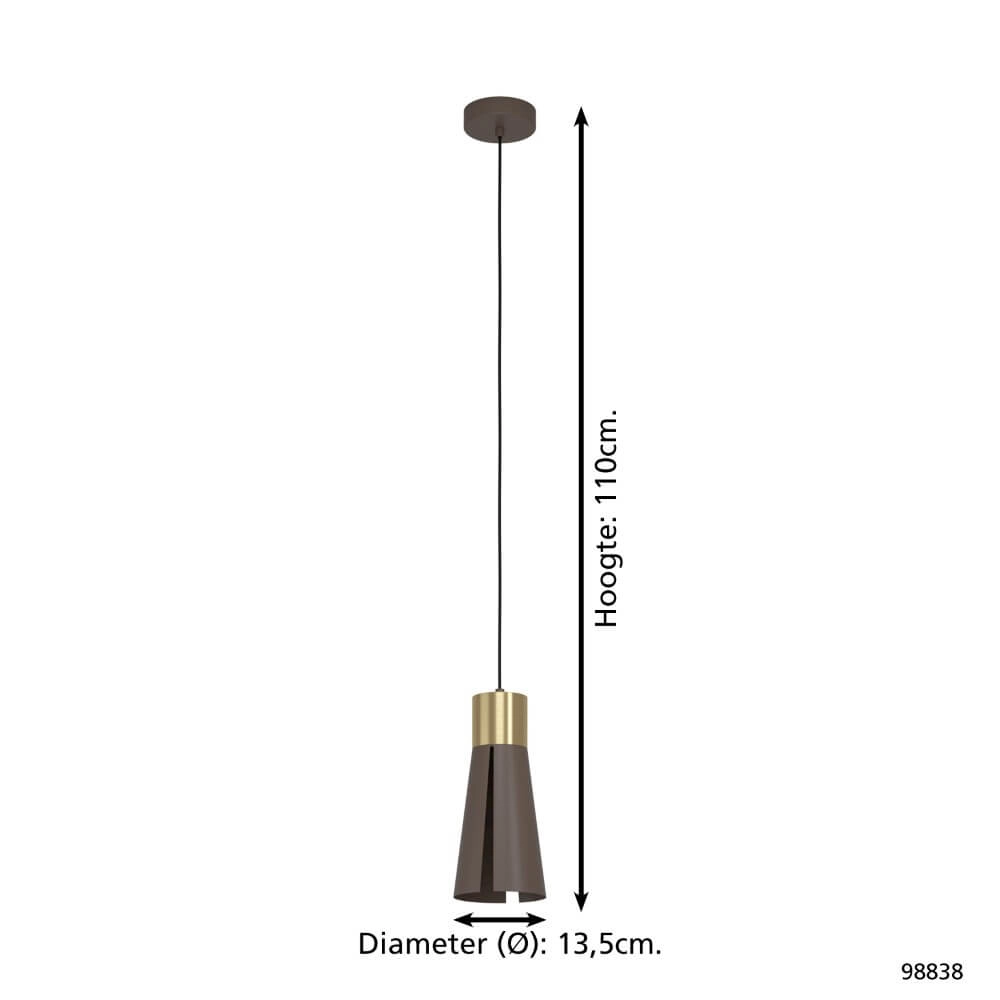 Lampe à suspension moka Losalomas Ø 13,5 cm Eglo 9002759988388