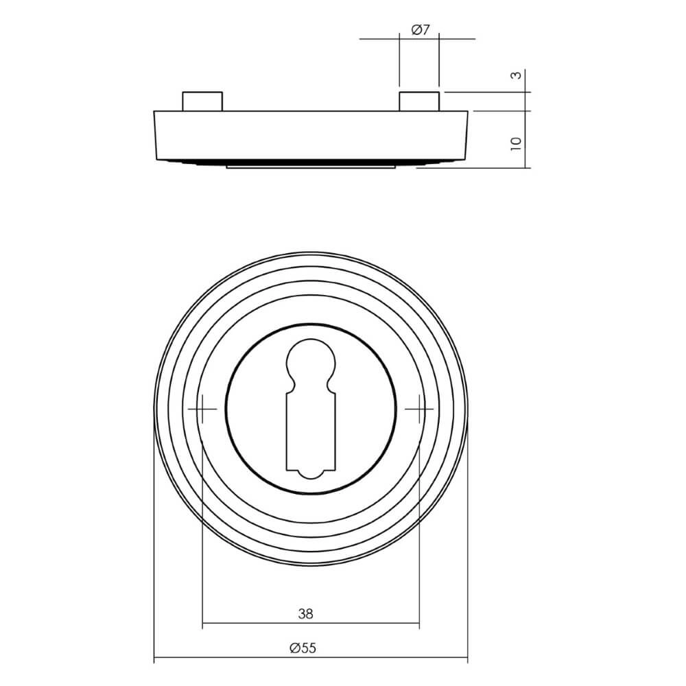 Rosace de clés Tira Rond vieux gris Intersteel 8714186579763