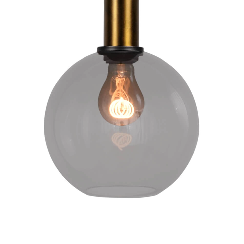 Lampe suspendue Ø 20cm Bella 2 Laiton antique avec verre fumé Masterlight 8718121334080