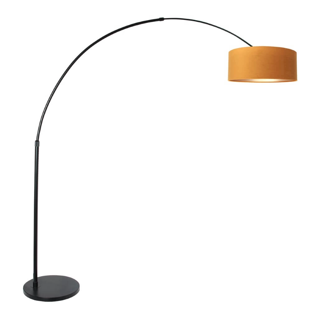 Lampe à arc noir Sparkled avec abat-jour en velours Lampe à arc noir Sparkled avec abat-jour en velours