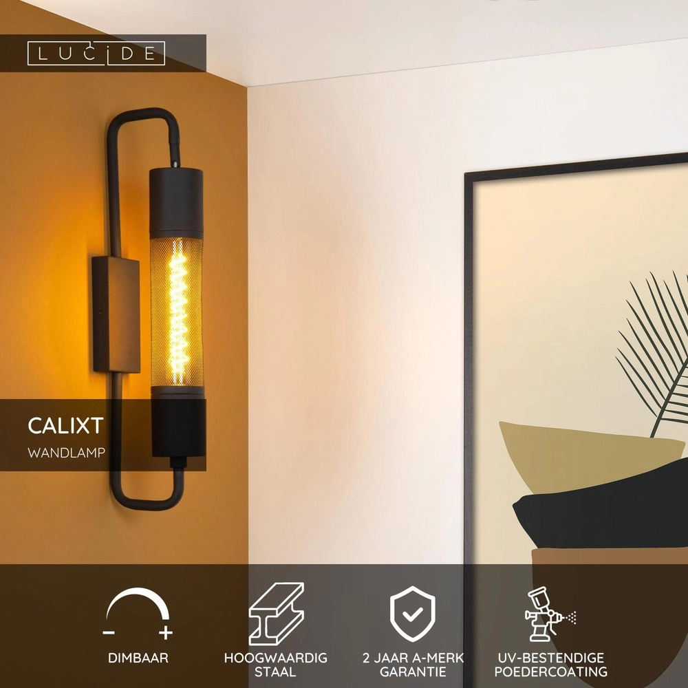 Lampe murale de conception Calixt Noir Lucide 5411212051462