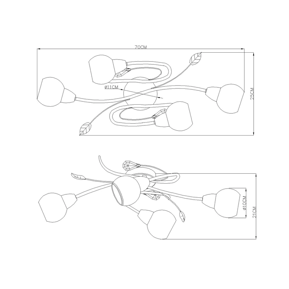 Lampe de plafond Lilly Nickel classique Globo 9007371313594