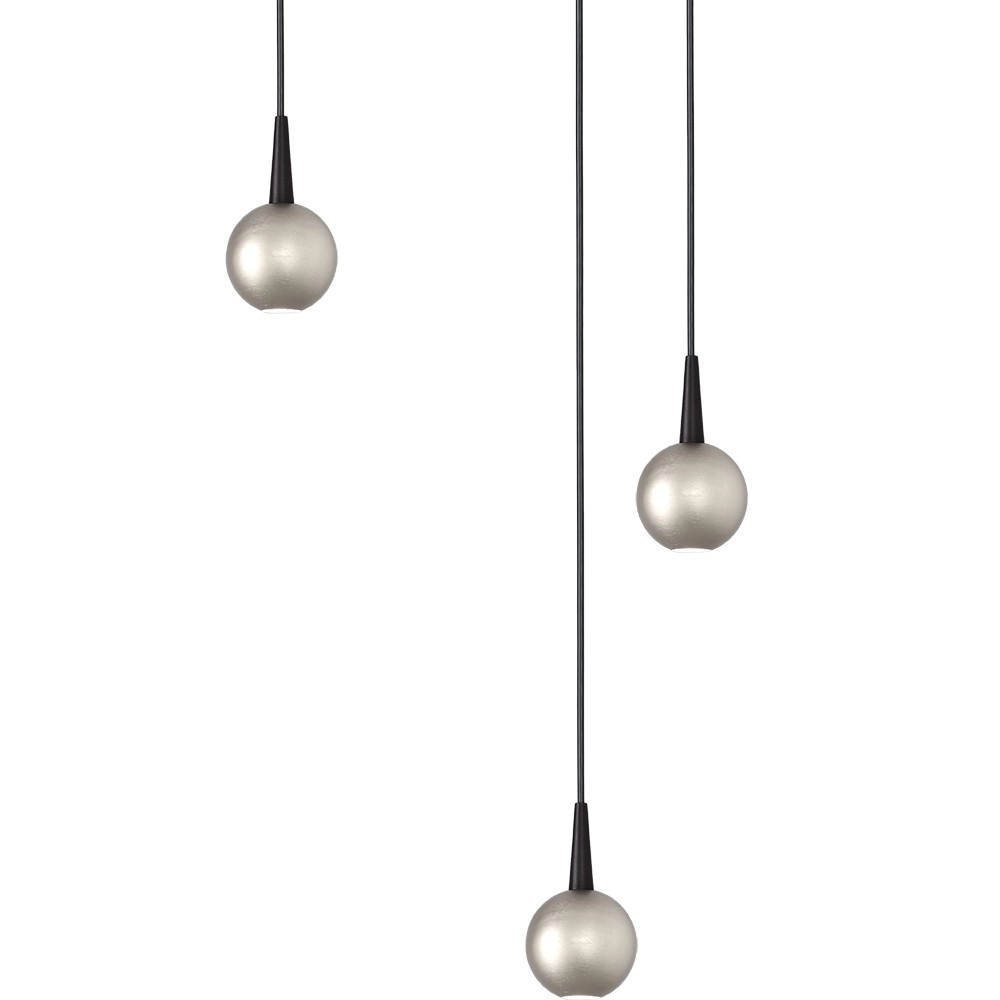Lampe pendante à 3 lampes Talana noir avec nickel Ø 17cm DTW Masterlight 8718121352244