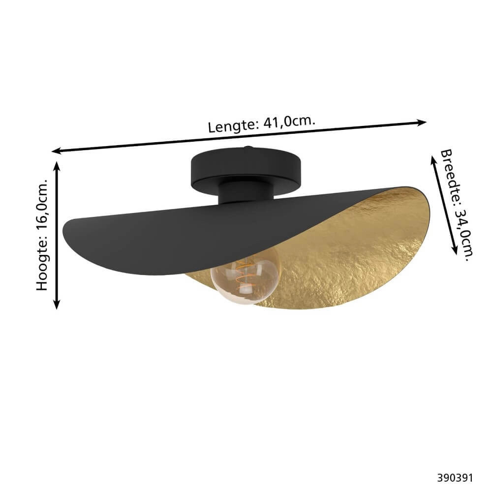 Plafonnier noir Saceda avec de l'or Stars of Light 9008606292271