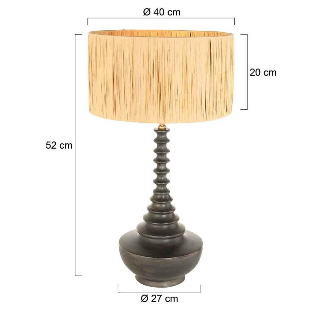 Lampe de table unique Bois avec capuche couleur paille Steinhauer 8712746172560