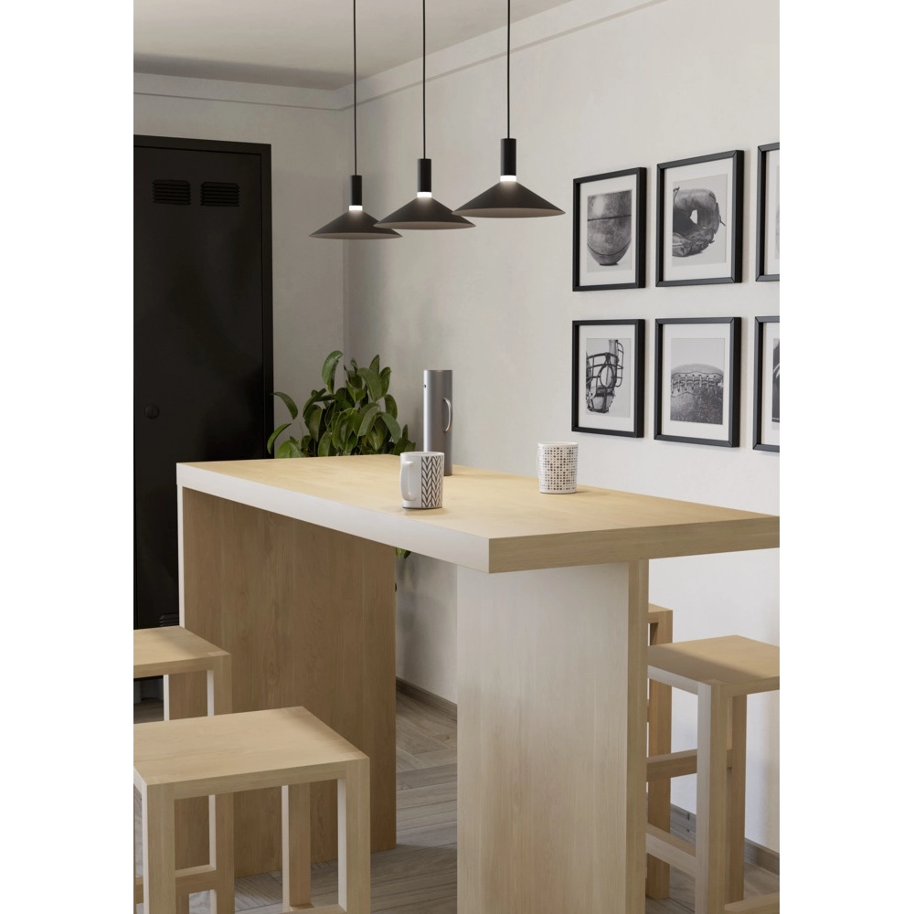 Suspension Conomavilla-Z Noir intelligent 3 lumières Eglo 9008606360604