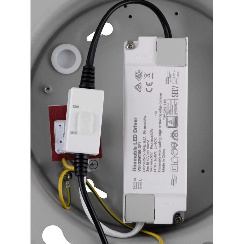 Plafonnier Panel Ø 60cm gris - 3000K/4000K SLV 4024163316019