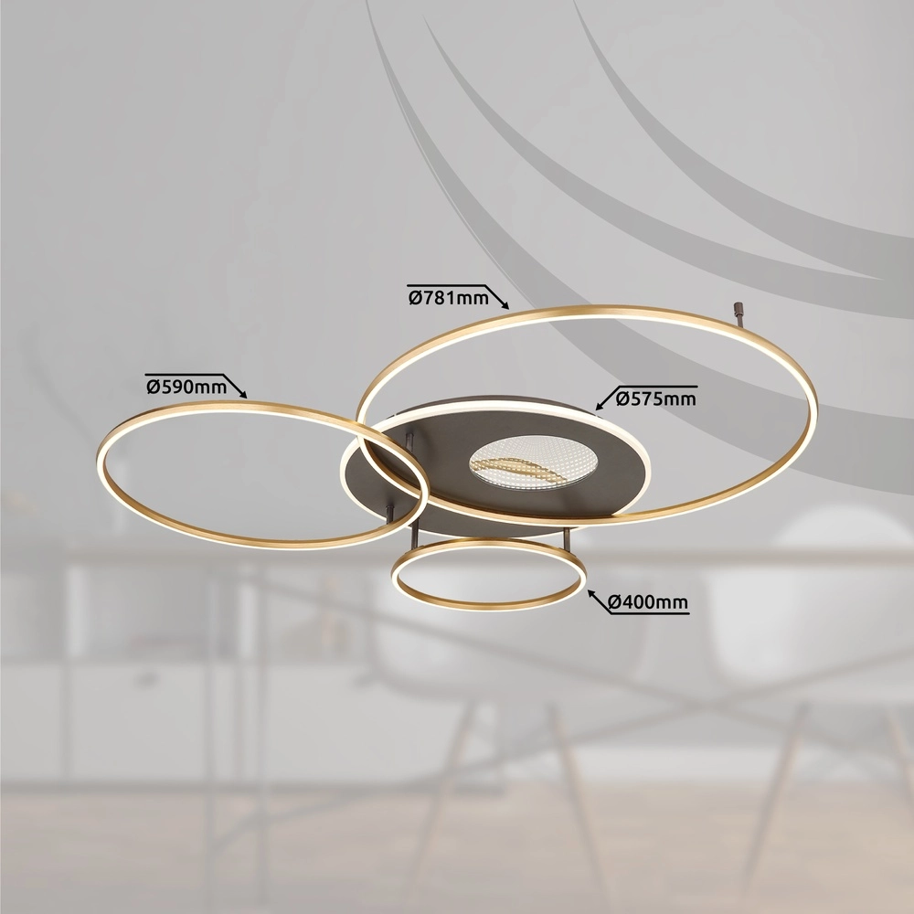 Lampe de plafond moderne Invertina Or 126cm Globo 9007371453016