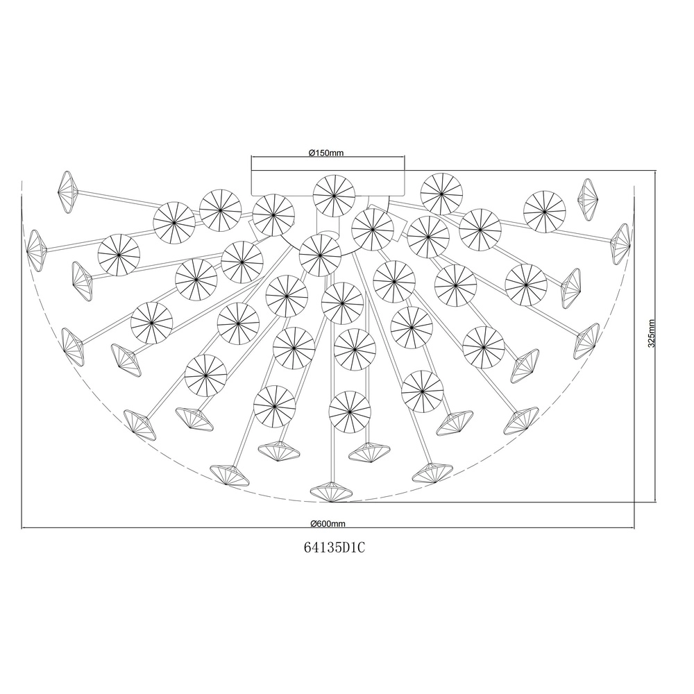Lampe de plafond Katrina chrome Ø 60cm Globo 9007371484331