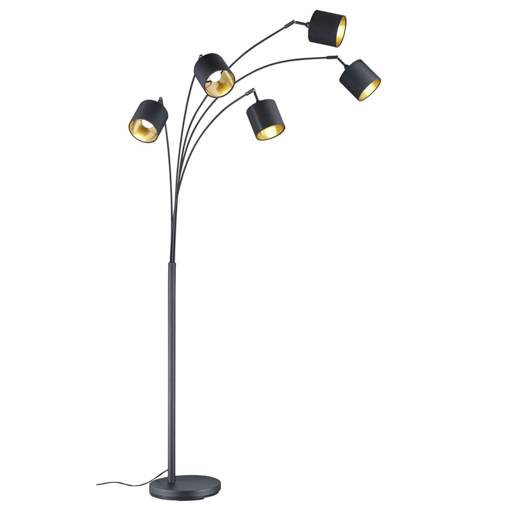Lampe Tommy 5 lumières noir avec or Lampe Tommy 5 lumières noir avec or