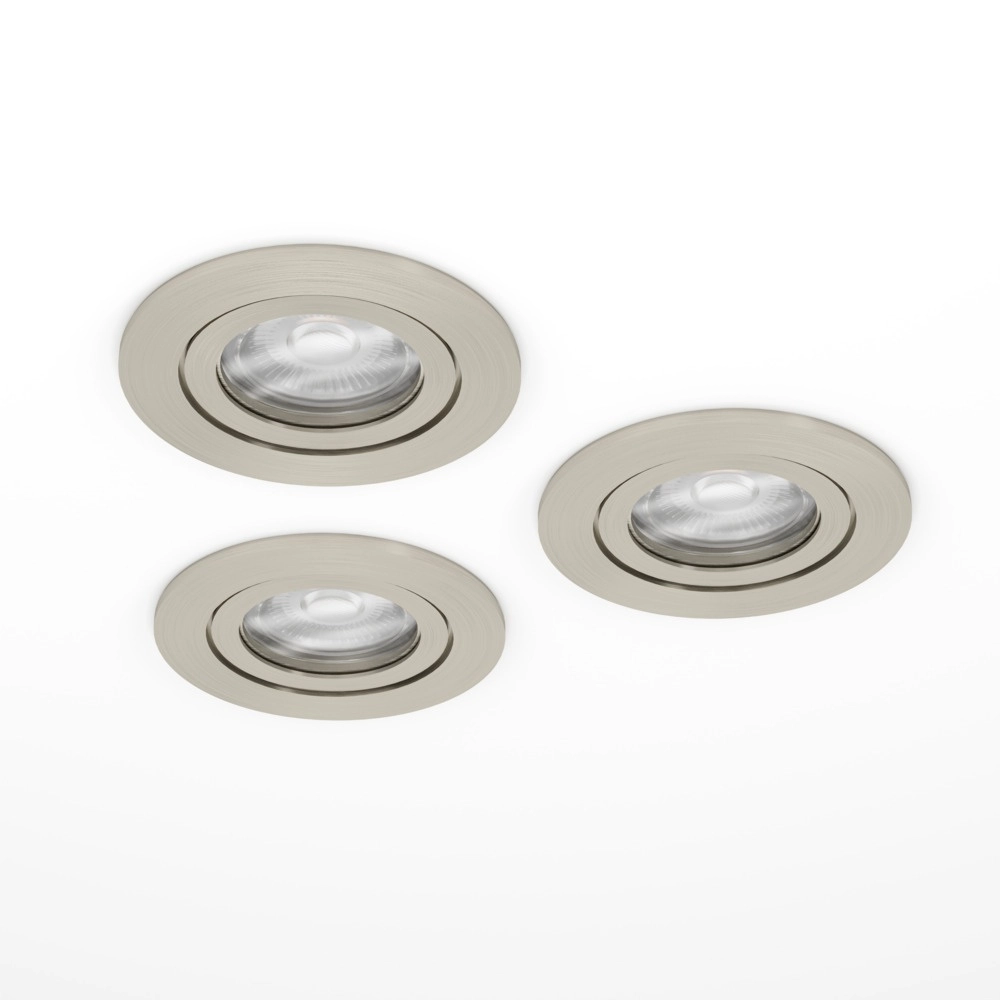 Lot de 3 spots encastrés Barranco nickel Ø 9cm - CCT à 3 niveaux Eglo 9008606359448
