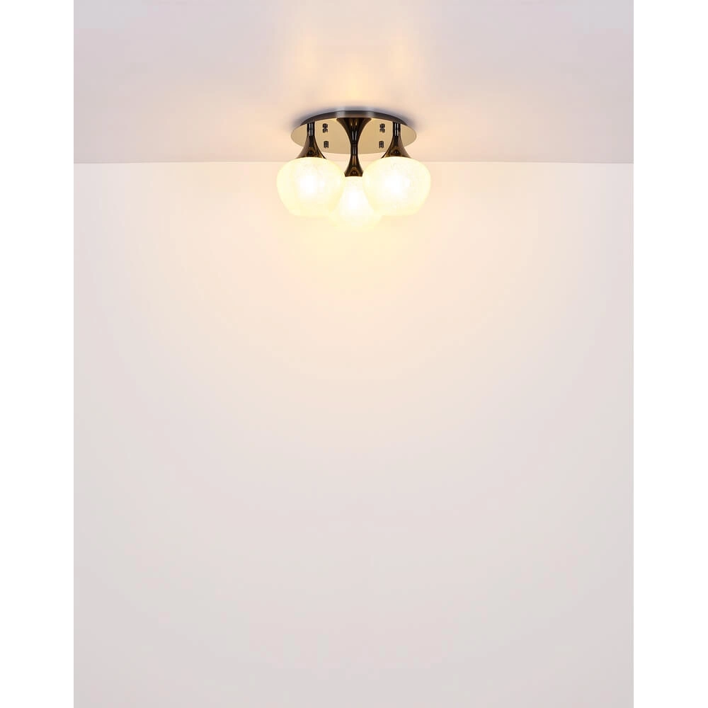 Plafonnier anthracite Maxy avec verre blanc 3 lumières Ø 45cm Globo 9007371447183