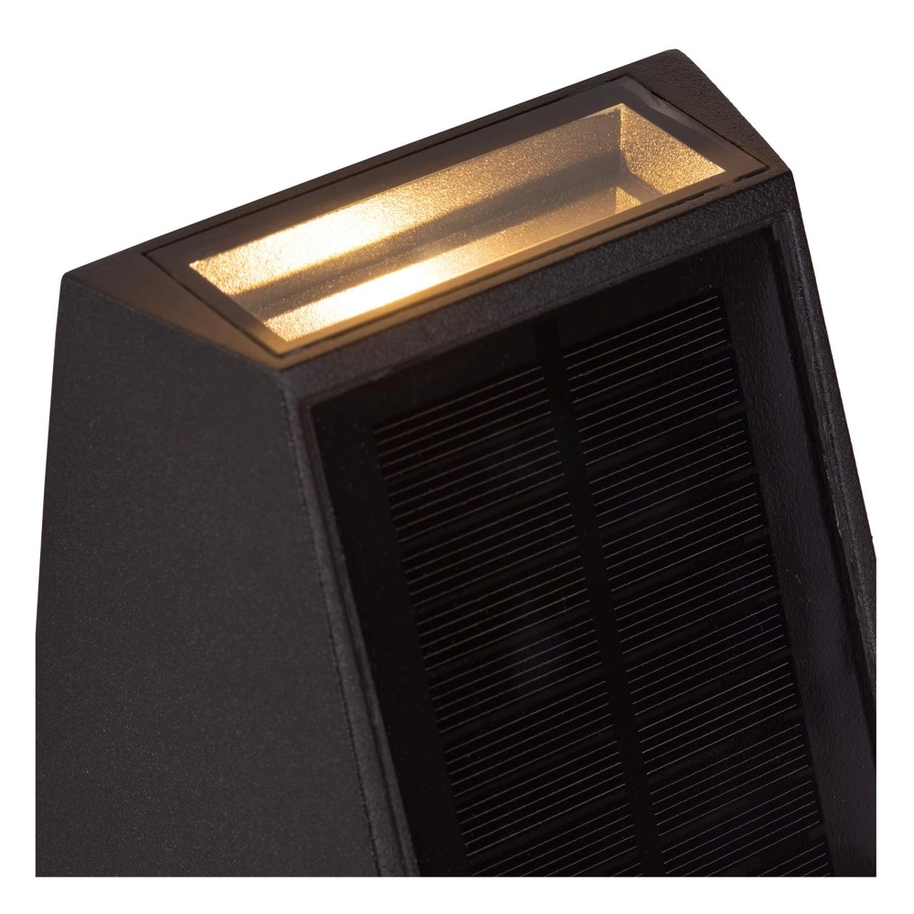 Lampe murale Luton Noir solaire Lucide 5411212152107
