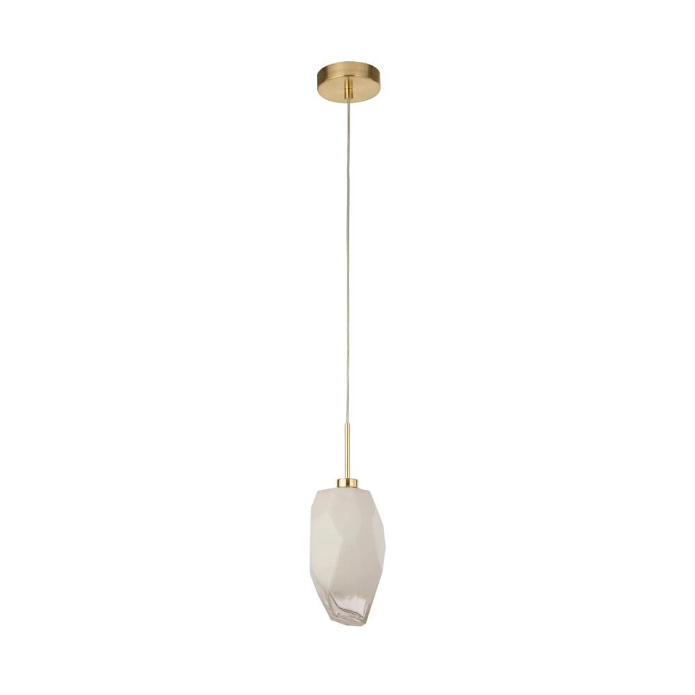 Suspension 1 lumière Rocky avec verre blanc Searchlight 5053423264264