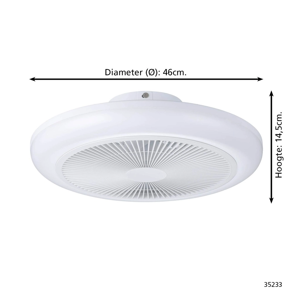Ventilateur de plafond Sayulita blanc Ø 46cm Eglo 9002759352332