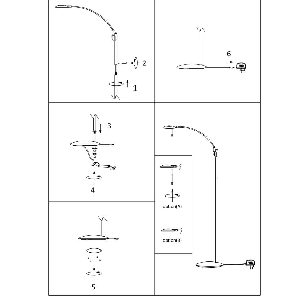Lampe de lecture led Zenith 2x6w - 2200K - 118cm brun bronze Steinhauer 8712746113433