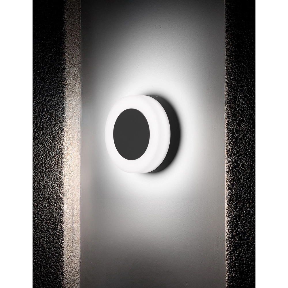 Applique murale ronde Tune noir