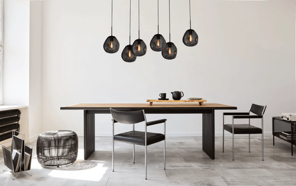 Lampe suspendue Lava 6x verre à fumée Ø 24cm Masterlight 8718121286242