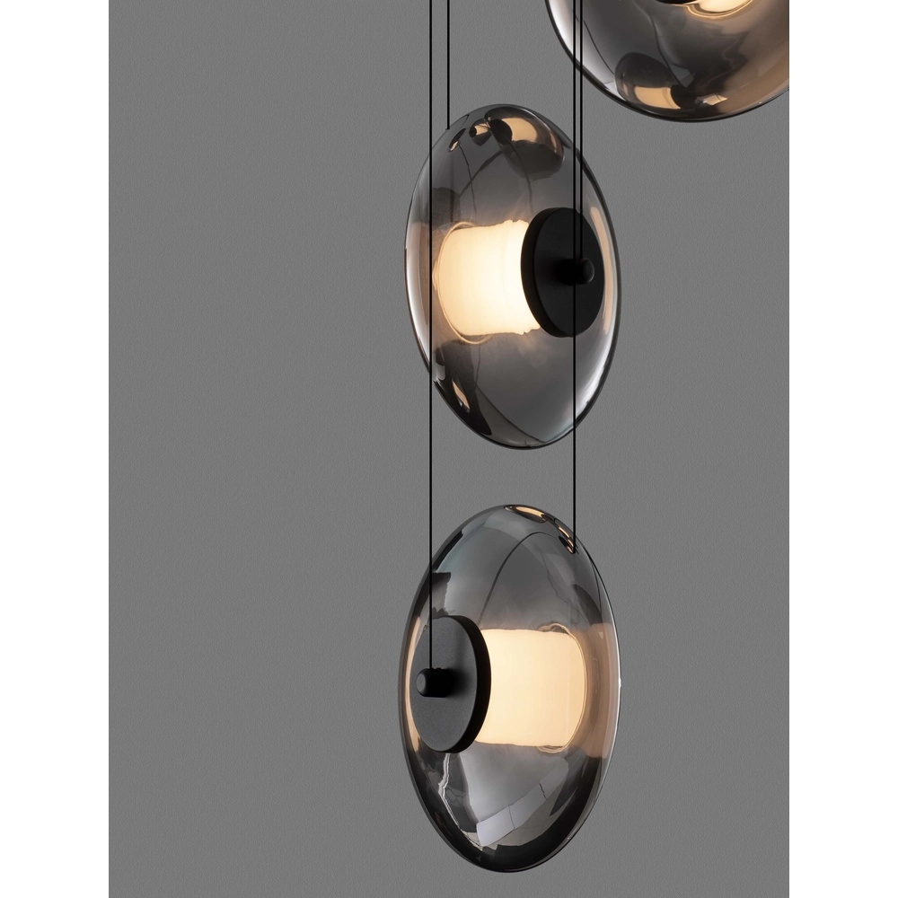 Suspension unique Ballet Noir 5 lumières rond Lyora 5212017458445