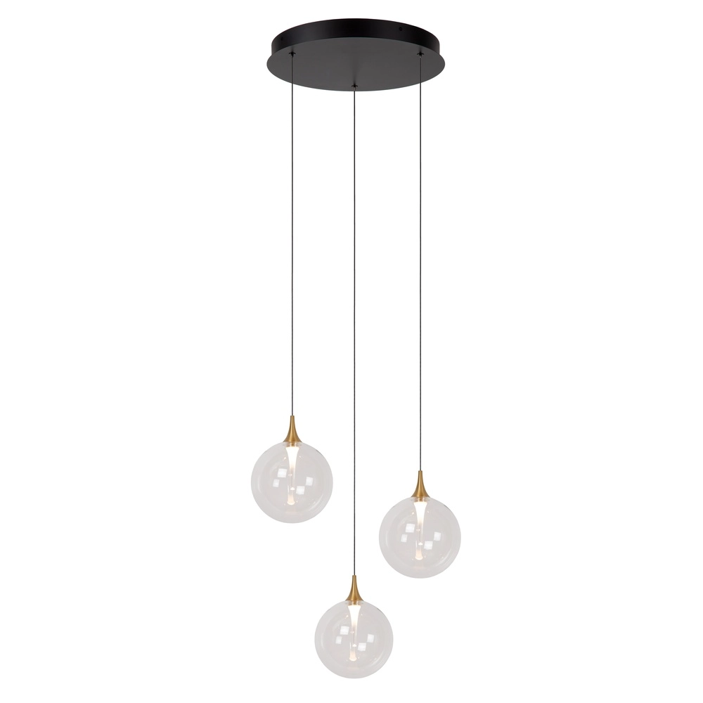 Suspension LED de conception Gisela transparent - 3x Ø 16cm