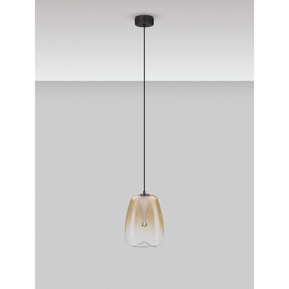 Suspension design Oblo 1 verre ambré clair Lyora 5212017474094