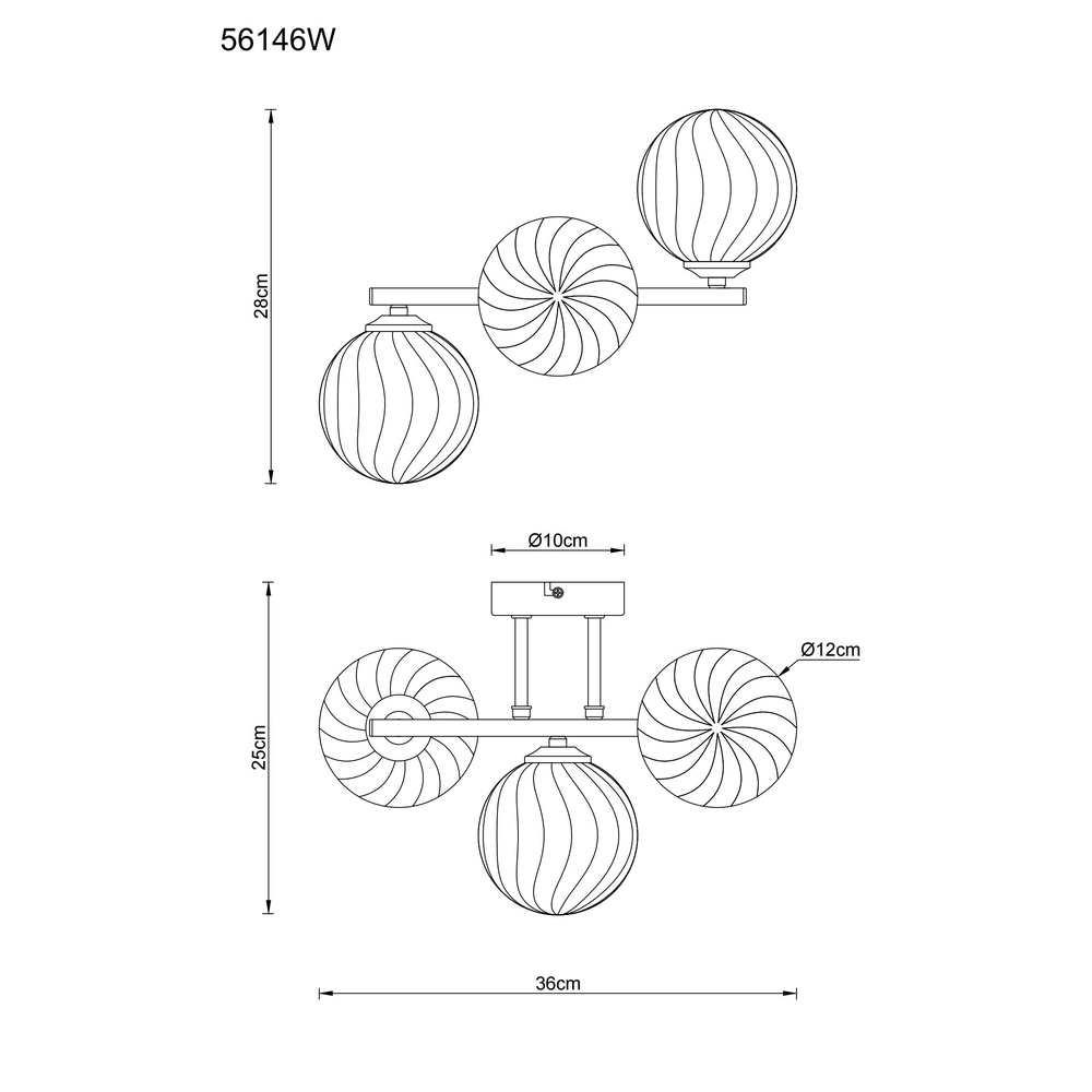 Lampe murale noire Conor avec verre ambré Globo 9007371515189