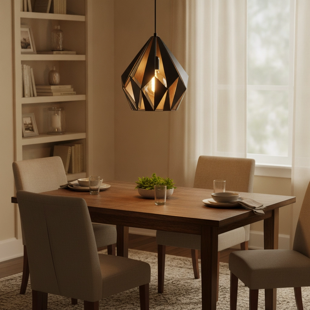 Lampe à suspension Carlton 1 31cm noir avec cuivre