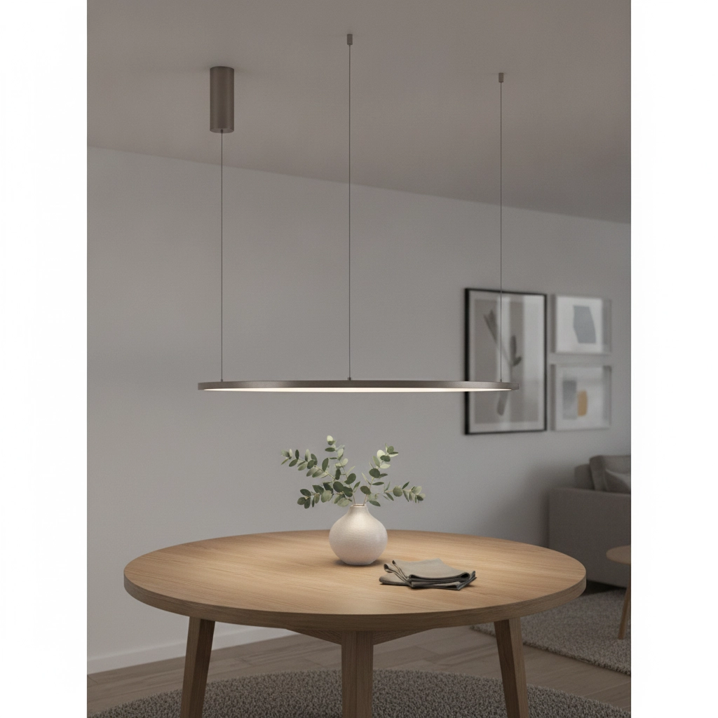 Suspension ronde Tarquin gris argenté Ø 80cm