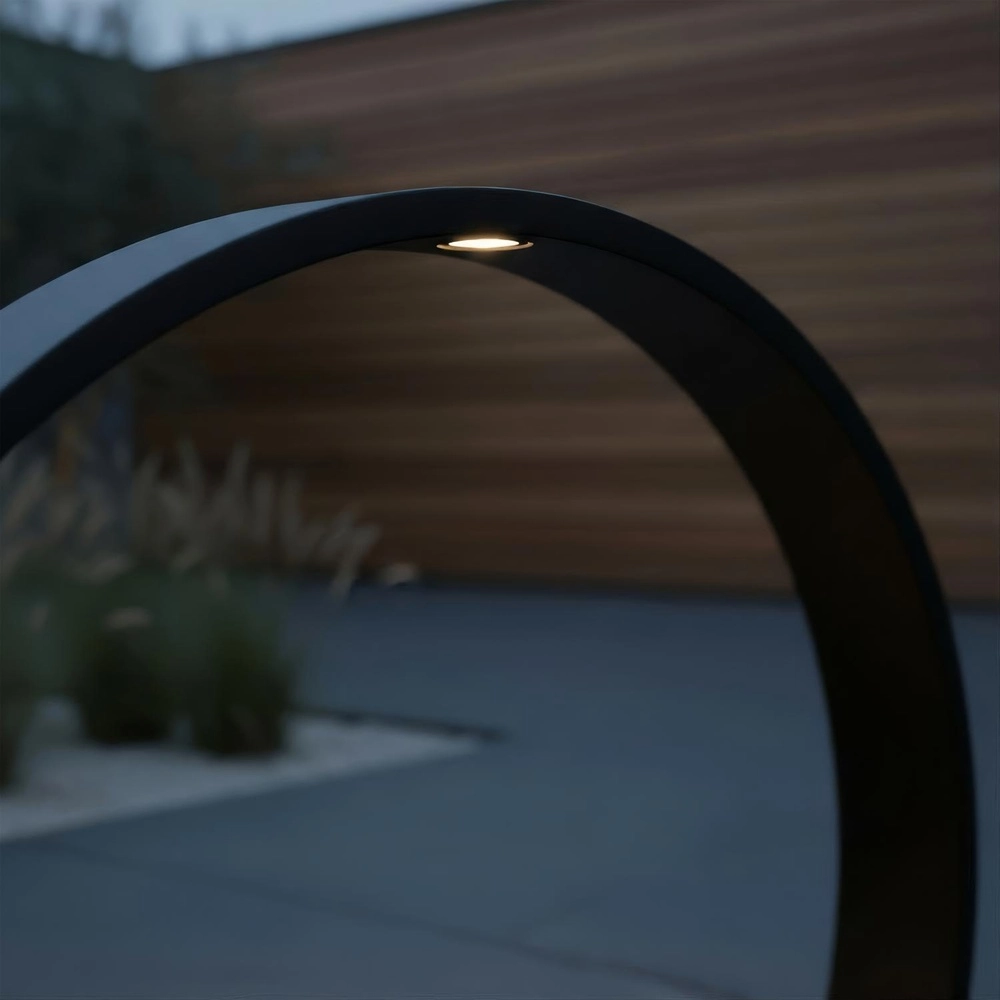 Lampe de jardin ronde Jerel IP54 noir Ø 40cm Lucide 5411212290472