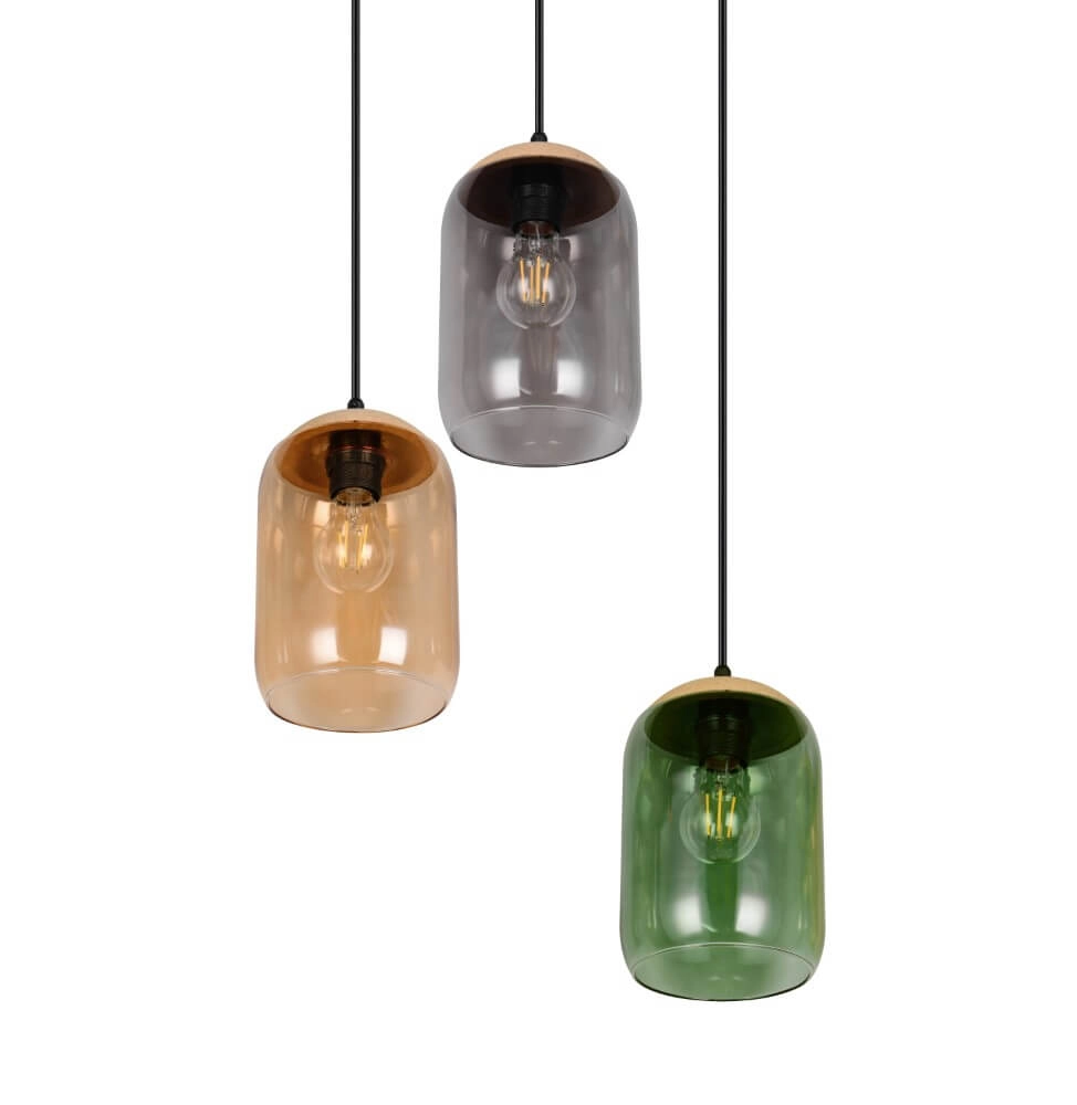 Lampe de table à manger en verre Cork 3 lumières Trio 4017807622980