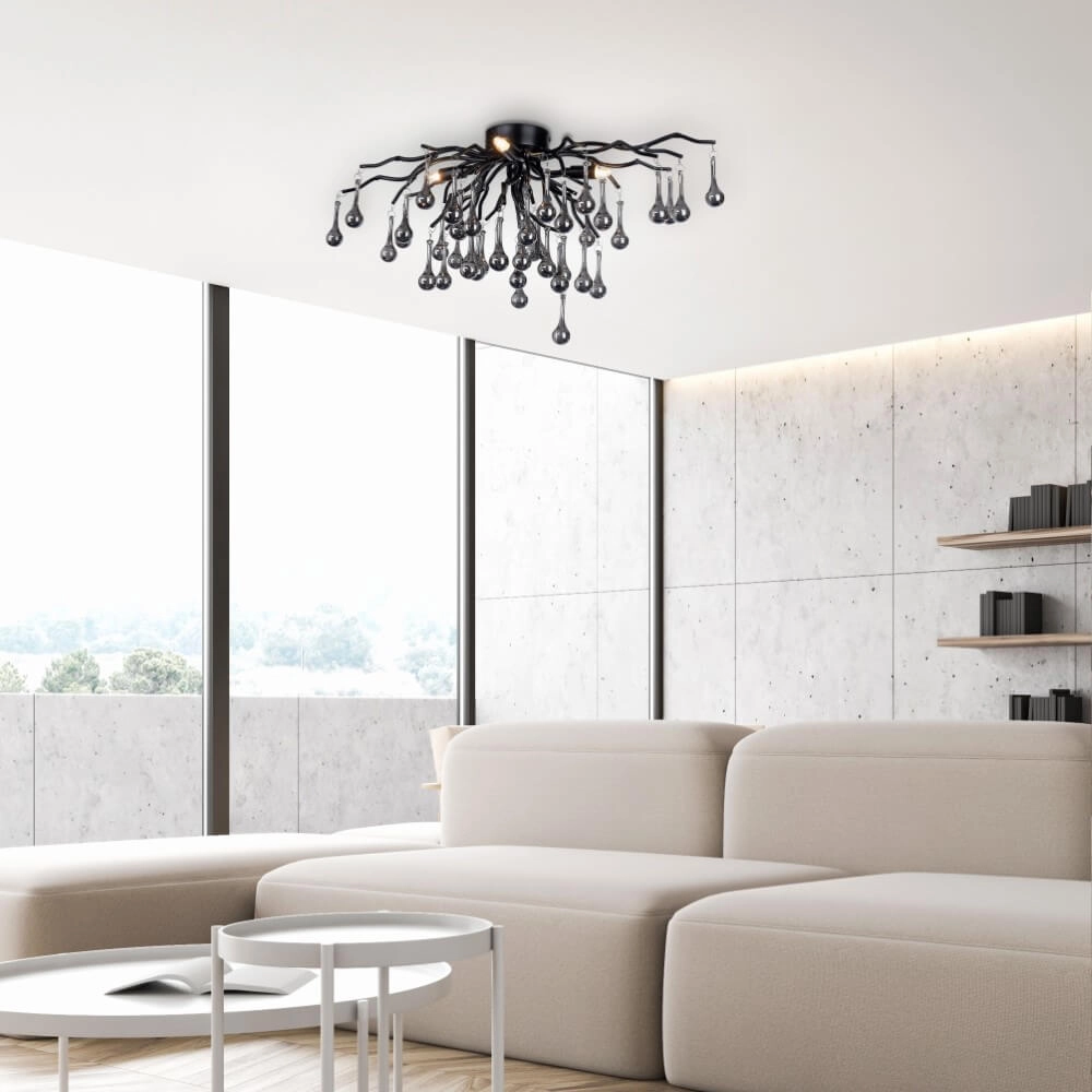 Lustre Icicle noir 60cm Paul Neuhaus 4012248377574