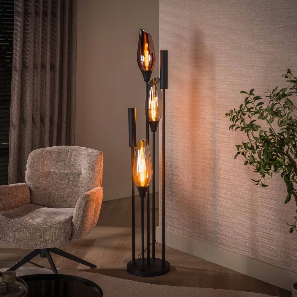Lampadaire moderne Cocoon Noir Lyora 8716803515116