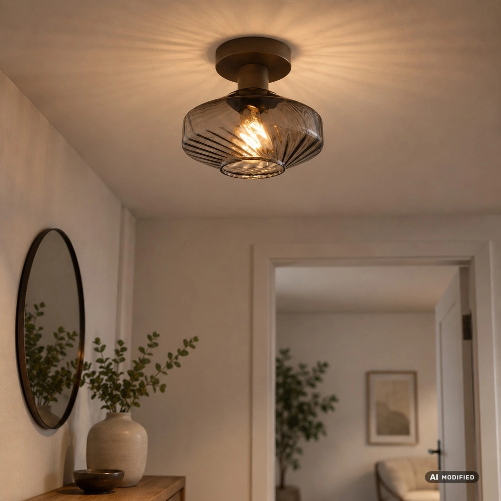 Lampe de plafond unique Lyn brun café Ø 28cm Brilliant 4004353477027