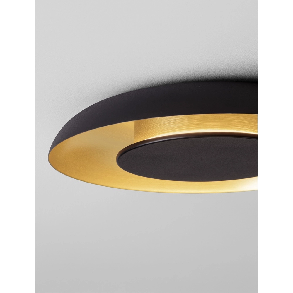 Plafonnier design Epos Ø 40cm noir avec or Lyora 5212017463203