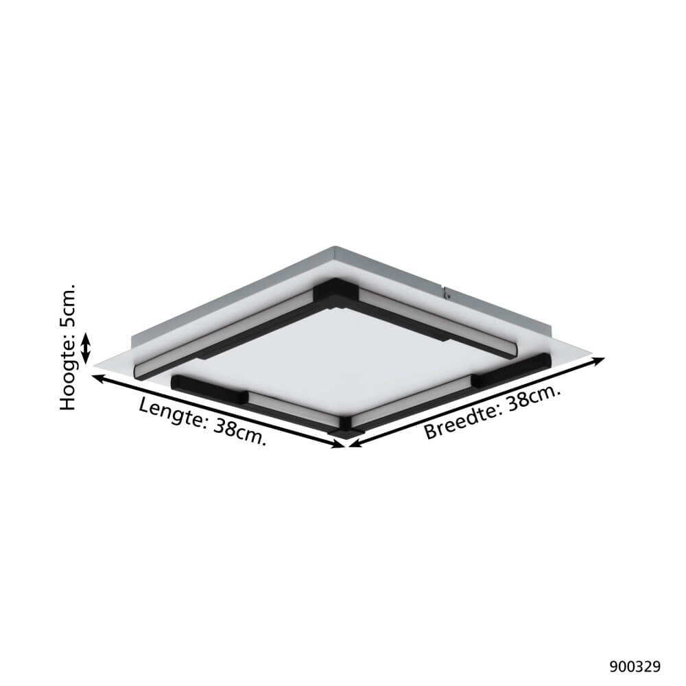 Plafonnier LED blanc Zampote 38 par 38 cm Eglo 9008606238101