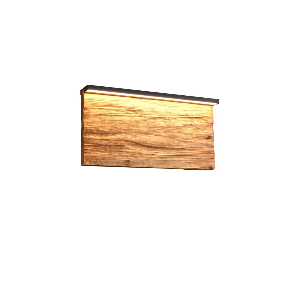 Applique murale design Kalea noir avec bois 30cm